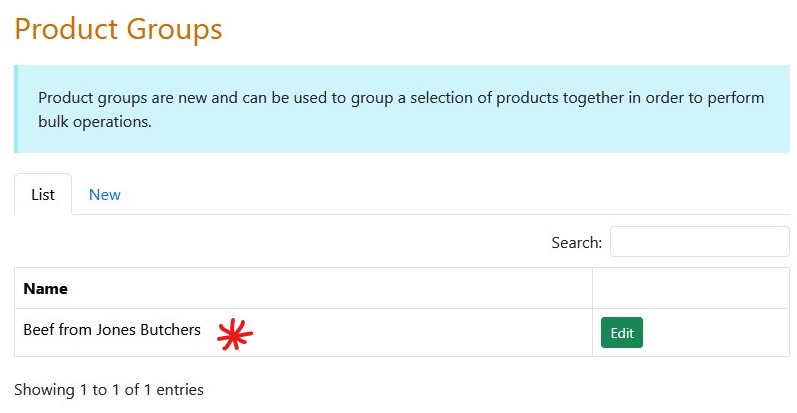 list of product groups